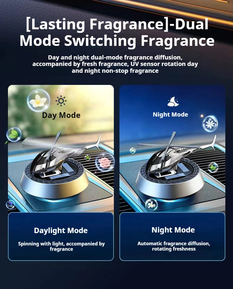 Solar Fragrance Car Air Freshener Helicopter