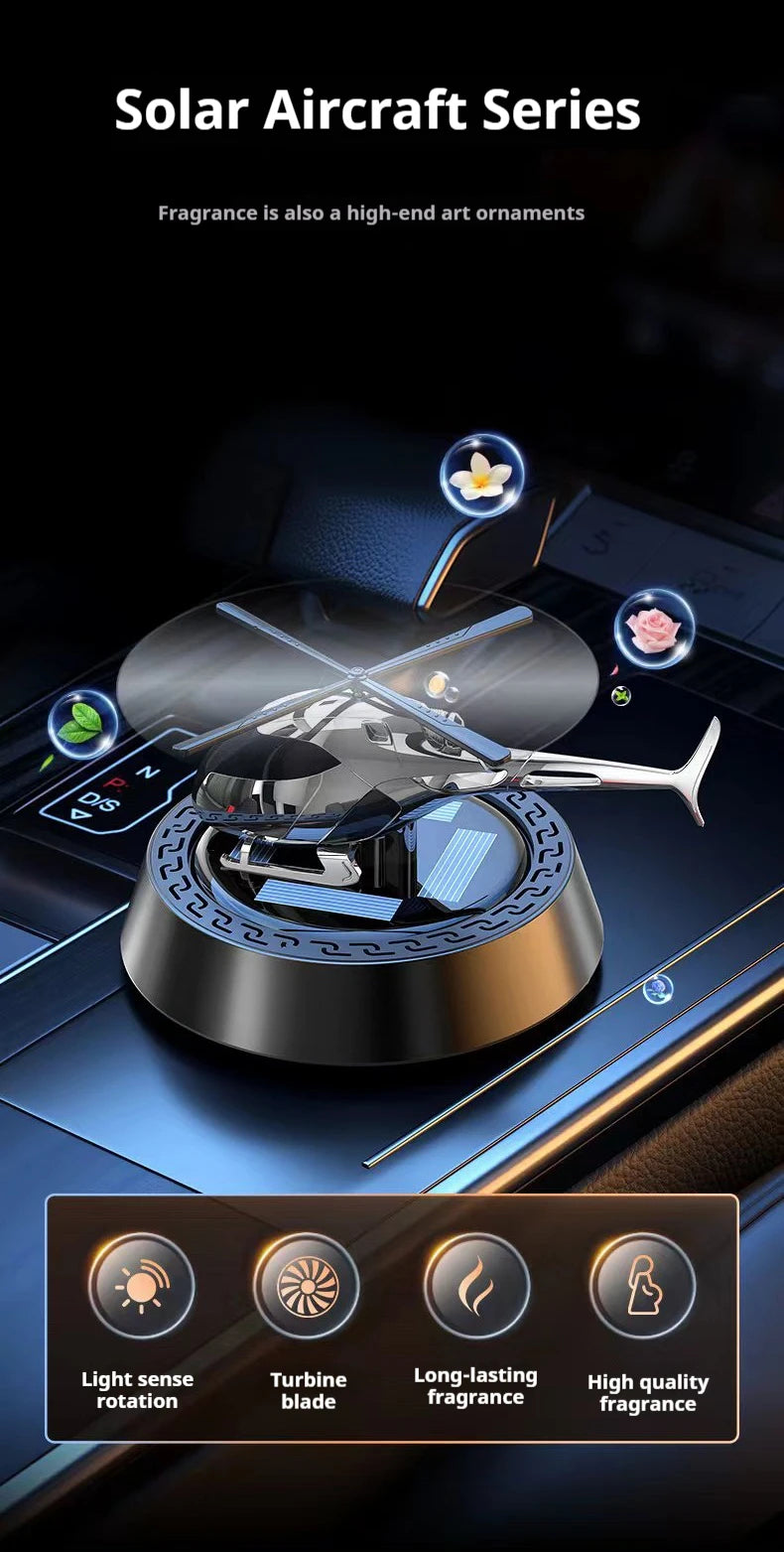 Solar Fragrance Car Air Freshener Helicopter