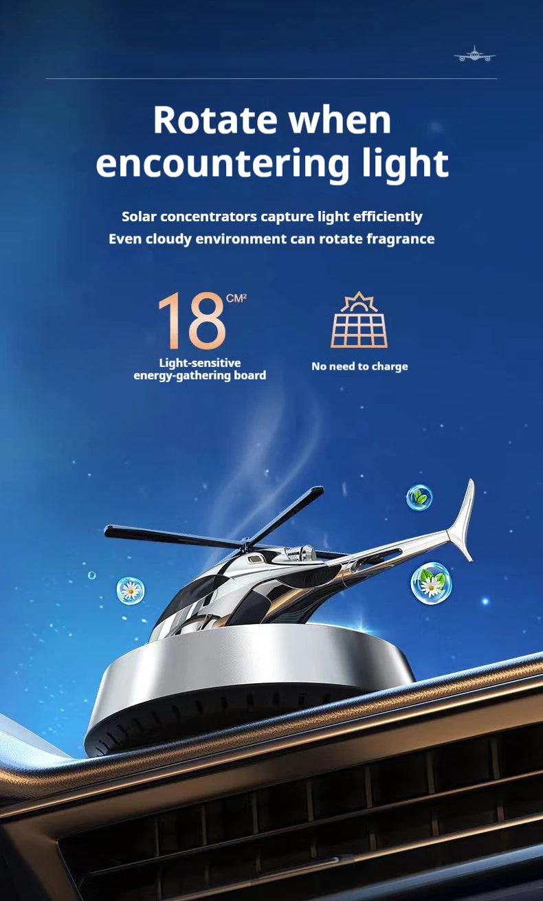Solar Fragrance Car Air Freshener Helicopter